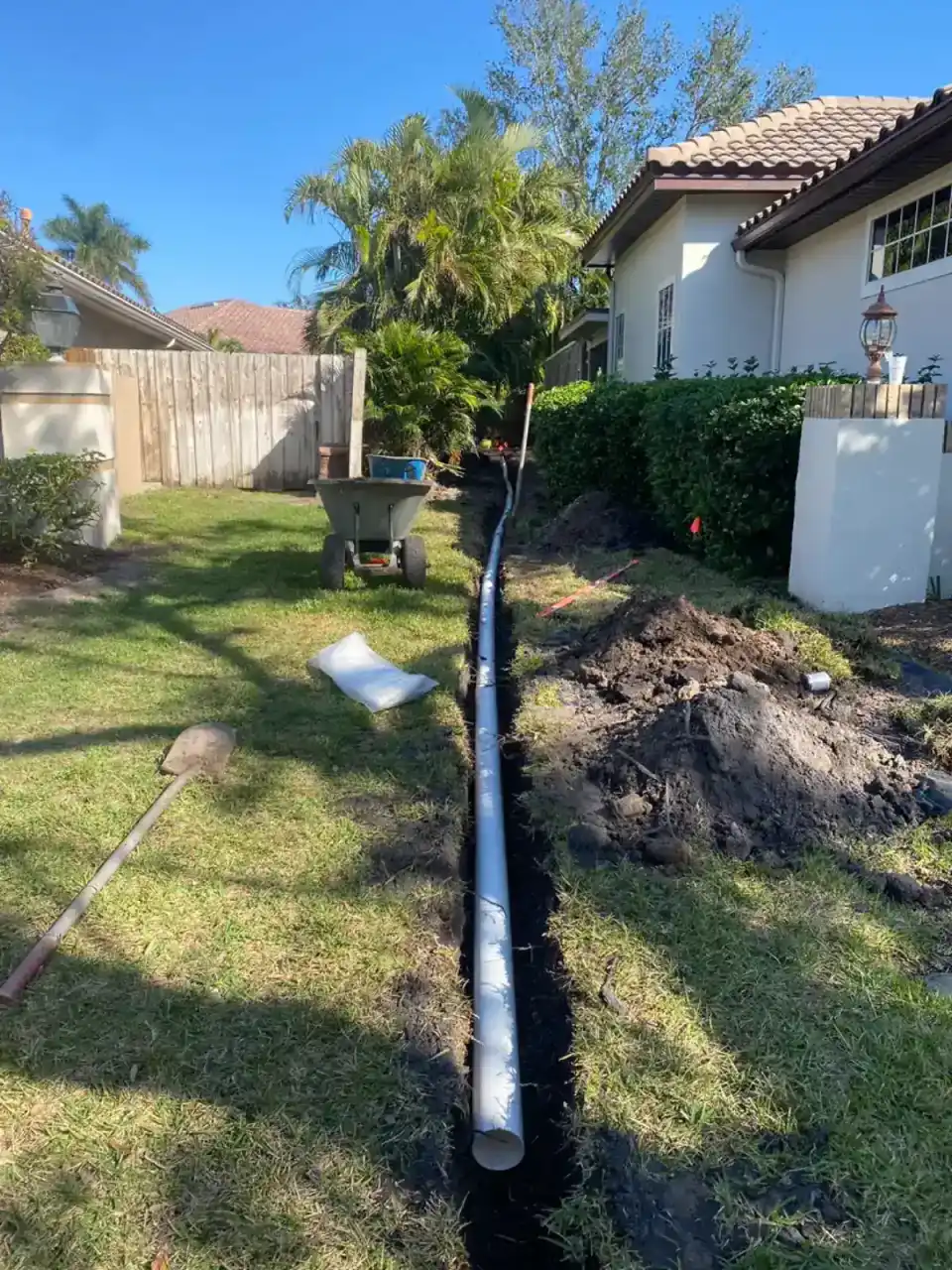 Drainage solution installation detail for Cedar Ridge Outdoor Living